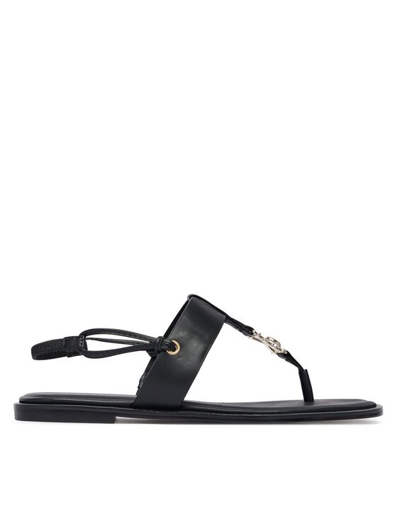 CALVIN KLEIN Сандали Round Flat Sndl Thong Lth Hdw HW0HW02926 Черен