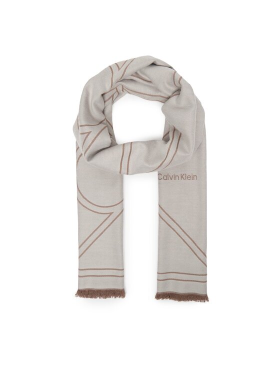 CALVIN KLEIN Шал Emblem Repeat Lw Shawl W Fringes LV04F8074G