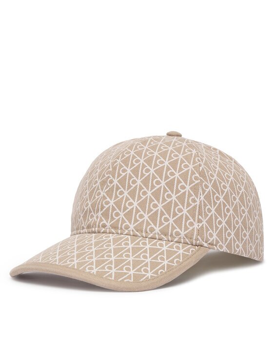 CALVIN KLEIN Шапка с козирка Emblem Print W Leather Patch Cap LV04F5036G Бежов
