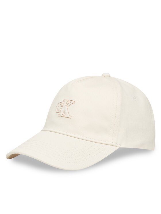 CALVIN KLEIN Шапка с козирка Monogram Shine Embroidery Cap LV04F5044G Бял