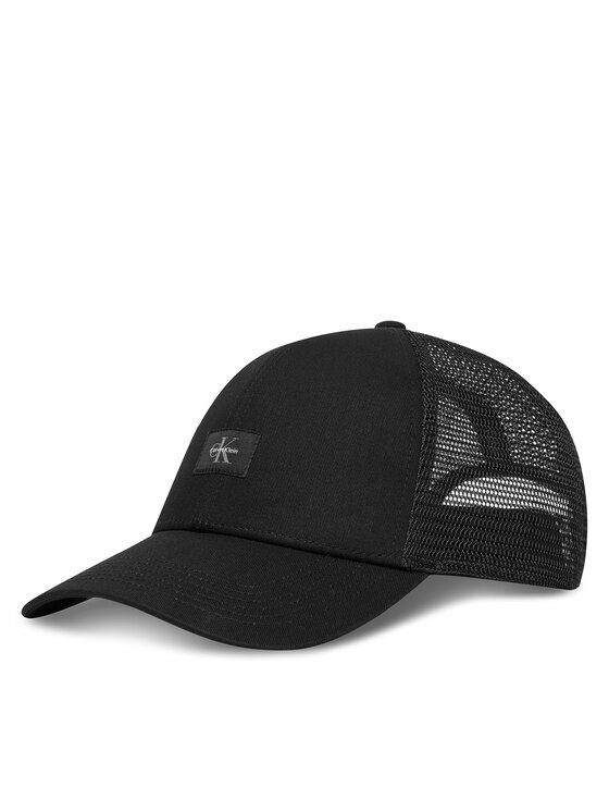 CALVIN KLEIN Шапка с козирка Monologo Woven Patch Trucker LV04D5099G Черен