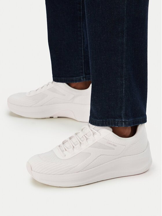 CALVIN KLEIN Сникърси Andrea - Chunky Ck Stripe Runner Trainers HM0HM02158 Бял