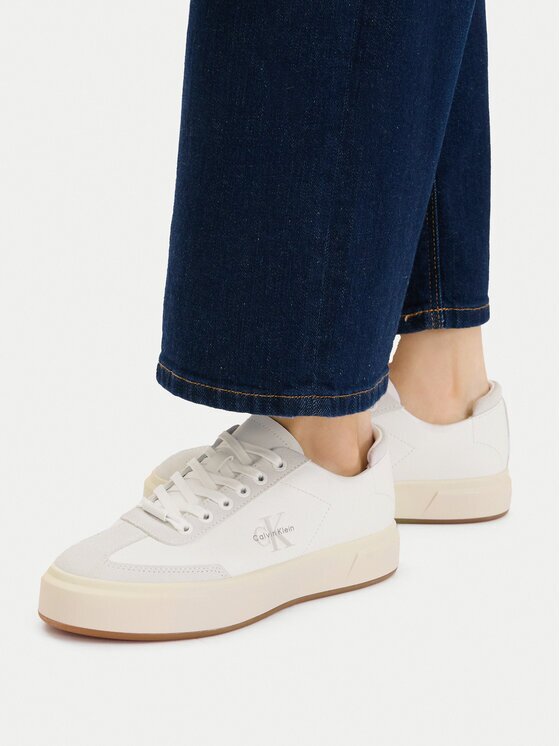 CALVIN KLEIN Сникърси Basket Cups Lup Wt Lth Su HW0HW02984 Бял