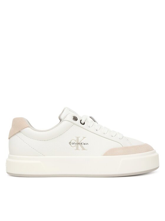 CALVIN KLEIN Сникърси Basket Cupsole Laceup Lth Mix YW0YW02023 Бял