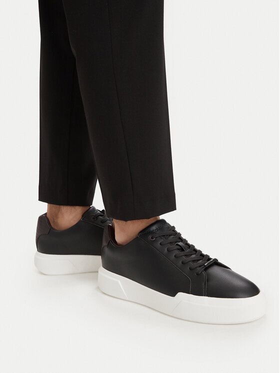 CALVIN KLEIN Сникърси Chunky Cupsole Laceup Clean Lth HM0HM02239 Черен