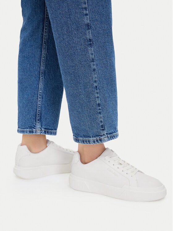 CALVIN KLEIN Сникърси Chunky Cupsole Laceup Lth Bt Aop YW0YW02036 Бял
