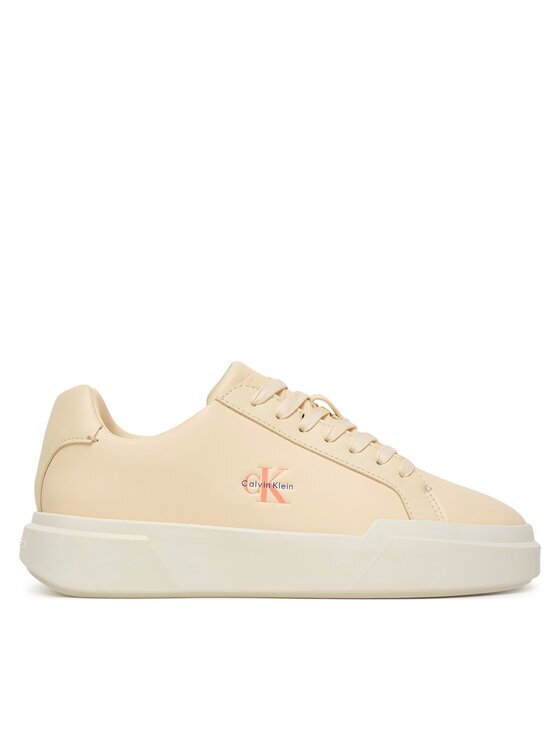 CALVIN KLEIN Сникърси Chunky Cupsole Laceup Lth Ml YW0YW01947 Кремав