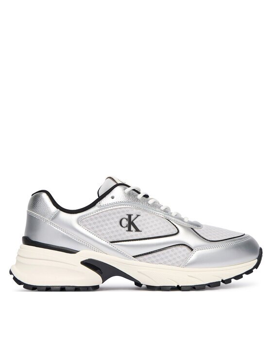 CALVIN KLEIN Сникърси Hike Runner Laceup Mesh Mix Met YM0YM01402 Сребрист