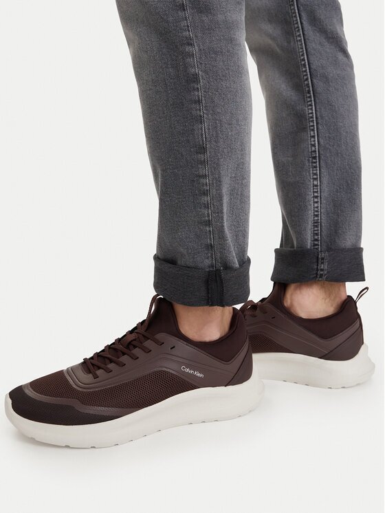 CALVIN KLEIN Сникърси Light Eva Run Lace Sock Mm HM0HM02164 Тъмнокафяв