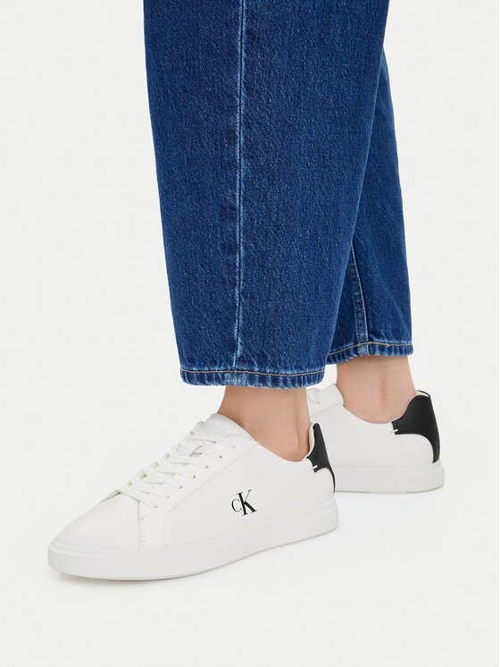 CALVIN KLEIN Сникърси Low Pro Cup Laceup Lth Moire HW0HW02845 Бял