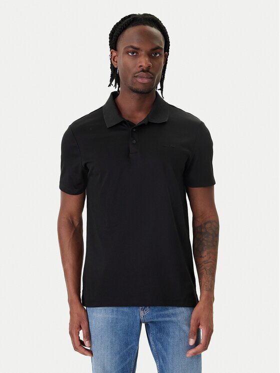 CALVIN KLEIN Тениска с яка и копчета Birdseye LV04LF208G Regular Fit