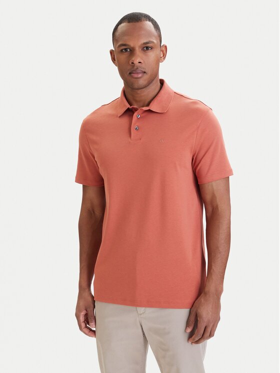 CALVIN KLEIN Тениска с яка и копчета Supima LV04LB276G Regular Fit