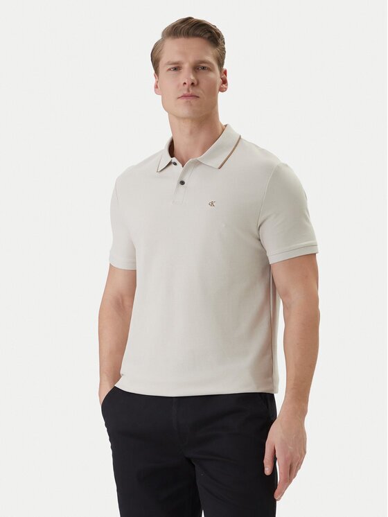 CALVIN KLEIN Тениска с яка и копчета LV04LC239G Regular Fit