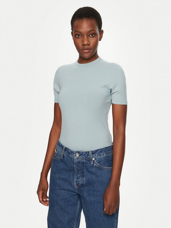 CALVIN KLEIN Тишърт K20K208052 Светлосиньо Slim Fit
