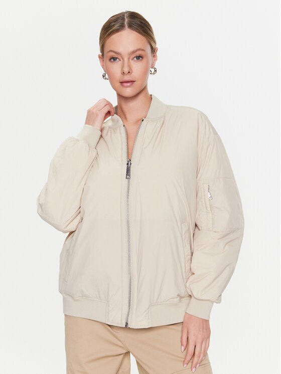 CALVIN KLEIN Яке бомбър Light Paded Quilt Bomber Jacket K20K205178 Екрю Regular Fit