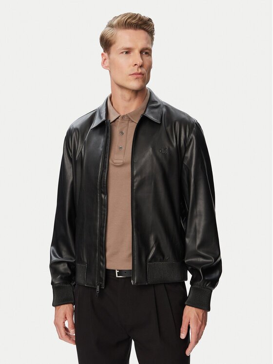 CALVIN KLEIN Яке от имитация на кожа LV04RG406G Regular Fit
