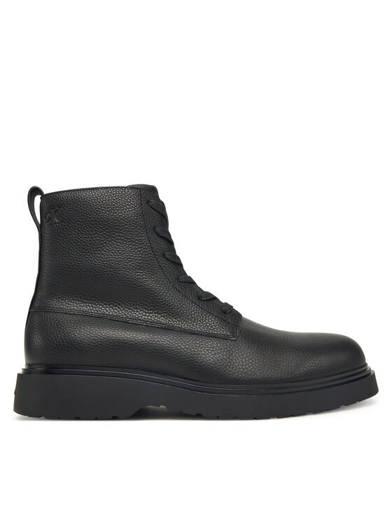 CALVIN KLEIN Зимни обувки Combat Ess Lace Up Zip Boot Lth YM0YM01373 Черен