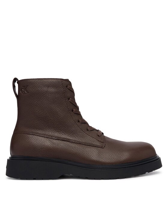 CALVIN KLEIN Зимни обувки Combat Ess Lace Up Zip Boot Lth YM0YM01373 Кафяв