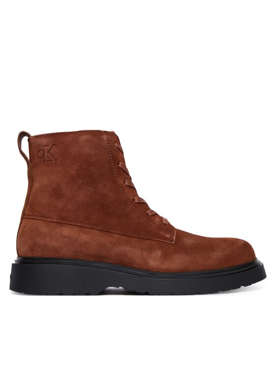 CALVIN KLEIN Зимни обувки Combat Ess Lace Up Zip Boot Su YM0YM01371 Кафяв