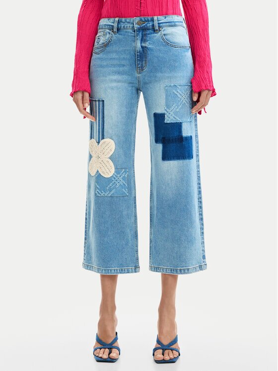 DESIGUAL Дънки Patch Crochet 26SWDD24 Straight Fit