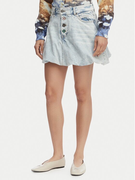 DESIGUAL Дънкова пола Fal Globo 26SWFD01 Regular Fit