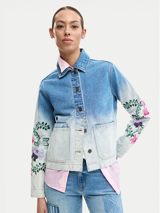 DESIGUAL Дънково яке Dakota 26SWED16 Светлосиньо Regular Fit