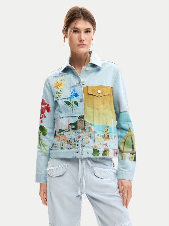DESIGUAL Дънково яке Indi 26SWED02 Светлосиньо Regular Fit