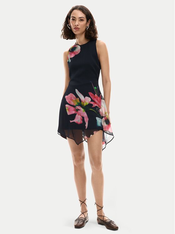 DESIGUAL Лятна рокля Nala 26SWVW46 Черен Slim Fit