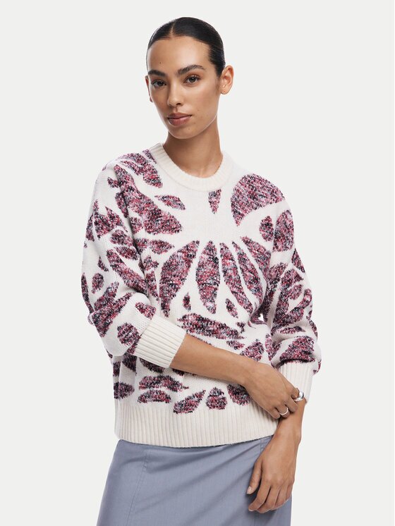 DESIGUAL Пуловер Kamloops 24WWJF57 Екрю Loose Fit