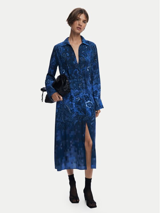 DESIGUAL Рокля тип риза Licuado 25WWVW23 Regular Fit