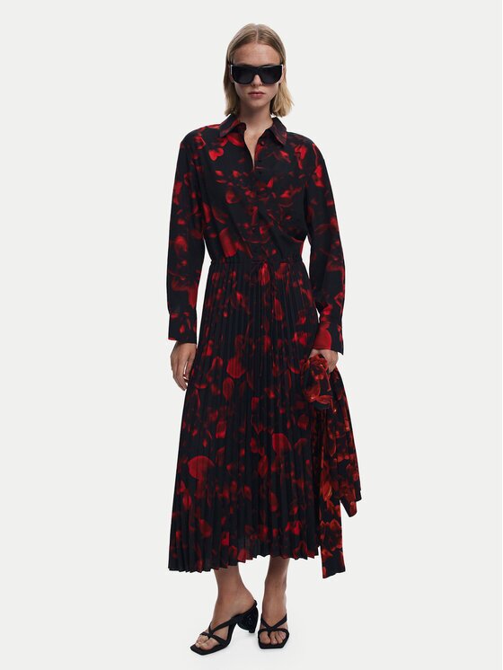 DESIGUAL Рокля тип риза Plisado 25WWVW16 Regular Fit