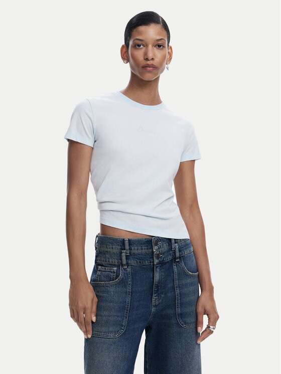 DESIGUAL Тишърт 25SWTK15 Светлосиньо Regular Fit