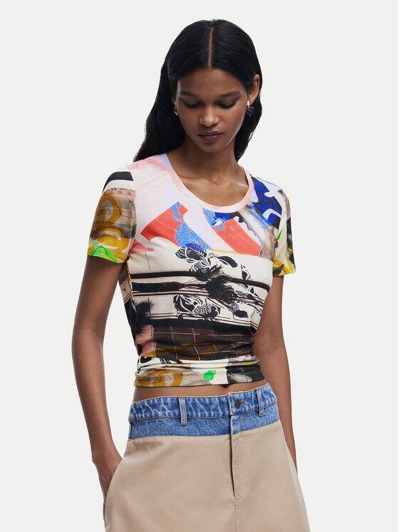 DESIGUAL Тишърт Collage 25SWTK14 Regular Fit
