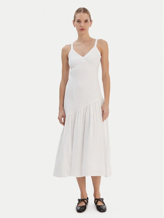 DKNY Лятна рокля P5JNCD88 Екрю Regular Fit