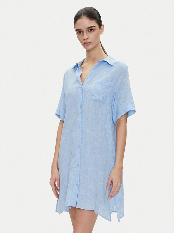 DKNY Нощница YI30054 Светлосиньо Relaxed Fit