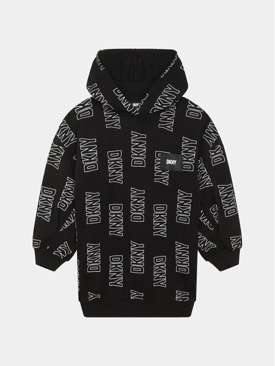 DKNY Плетена рокля D32902 D Черен Regular Fit