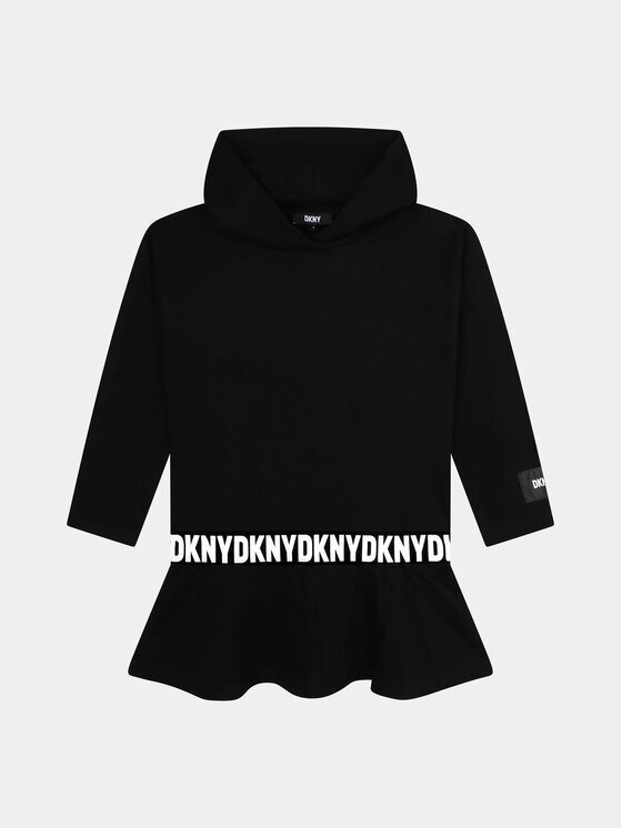 DKNY Плетена рокля D32905 D Черен Regular Fit