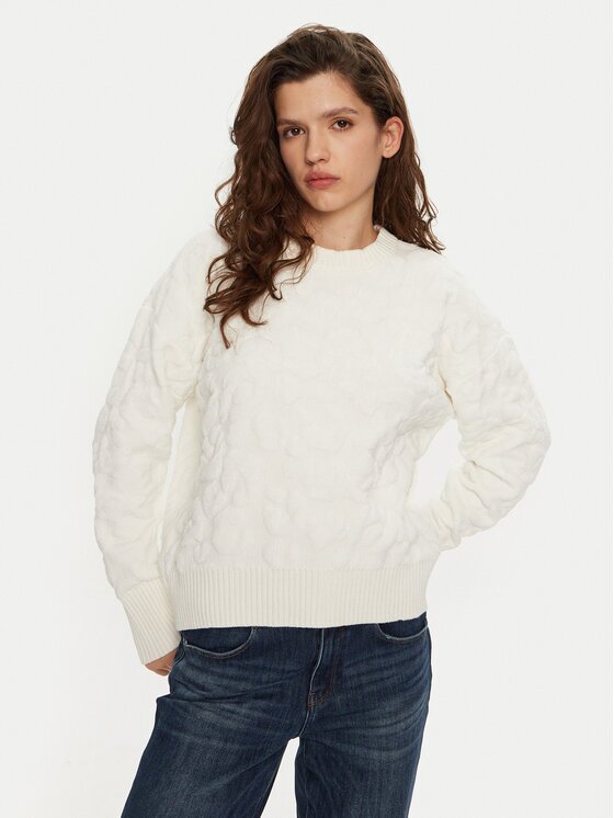 DKNY Пуловер P4MSAQ51 Екрю Regular Fit