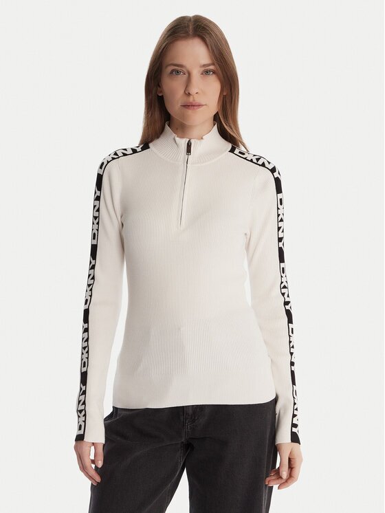 DKNY Пуловер P5MSAY01 Екрю Slim Fit