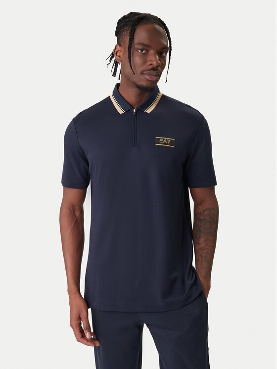 EA7 Emporio Armani Тениска с яка и копчета 7M001333 AF13739 UC001 Regular Fit