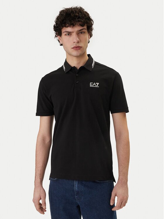 EA7 Emporio Armani Тениска с яка и копчета 7M001604 AF13511 UC001 Regular Fit