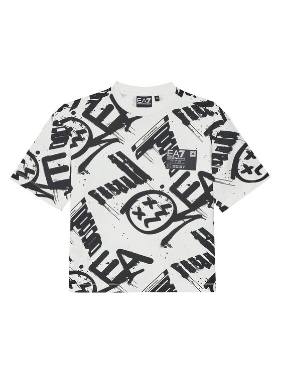 EA7 Emporio Armani Тишърт 7B000059 AF12874 F0035 Екрю Relaxed Fit