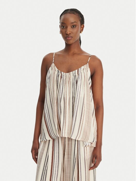 Eleh топ SS260131 Екрю Regular Fit