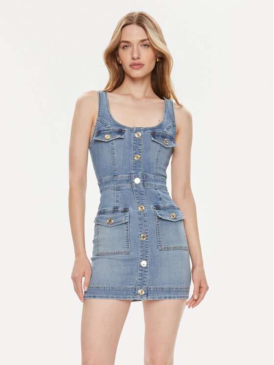Elisabetta Franchi Дънкова рокля AJ-36S-41E2-002606 Slim Fit