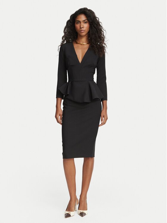 Elisabetta Franchi Коктейлна рокля AB-010-67E2-V400 Fitted Fit