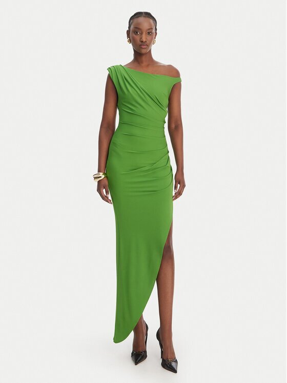 Elisabetta Franchi Коктейлна рокля AB-906-61E2-V450 Зелен Regular Fit