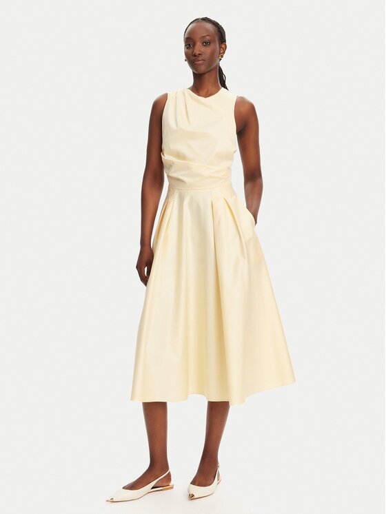 Elisabetta Franchi Коктейлна рокля ABT5252E2 DC7 Жълт Regular Fit