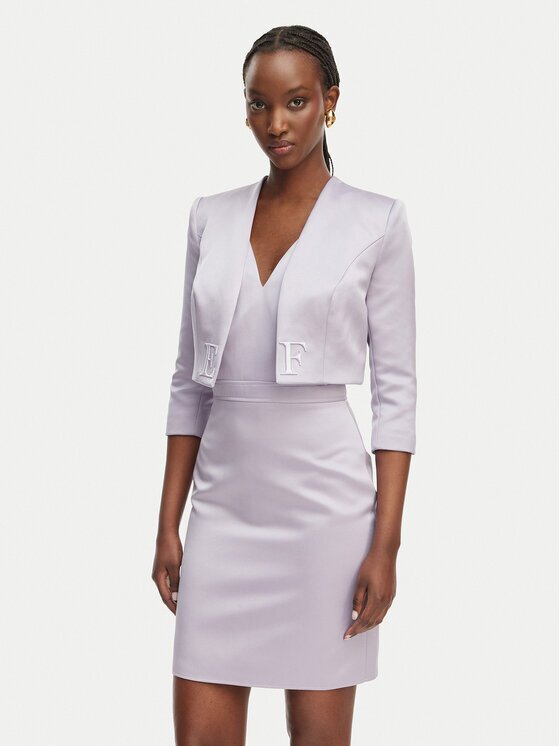 Elisabetta Franchi Коктейлна рокля TB-001-61E2-V550 Екрю Regular Fit