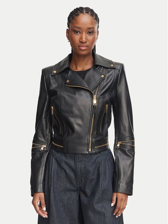 Elisabetta Franchi Кожено яке GD-01Z-66E2-V1490 Regular Fit