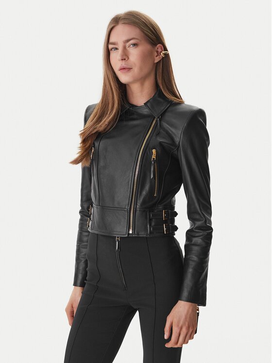 Elisabetta Franchi Кожено яке GD-57Z-61E2-V1490 Regular Fit